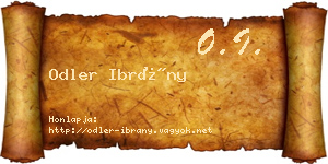 Odler Ibrány névjegykártya